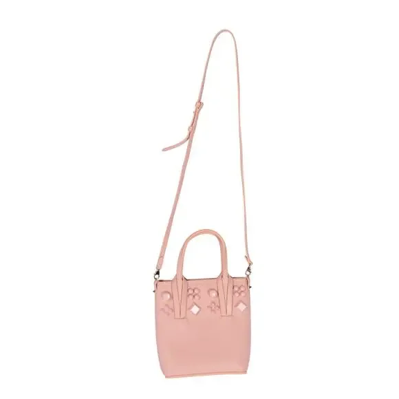 CHRISTIAN LOUBOUTIN Pink Leather Cabata Mini Tote Crossbody Bag - Picture 6 of 8